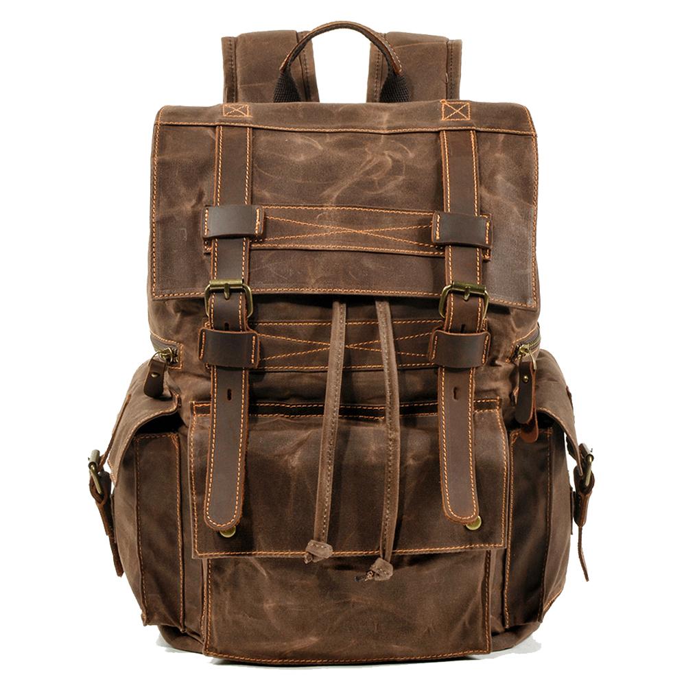 Anthony - Canvas Hiking Backpack with Drawstring Closure