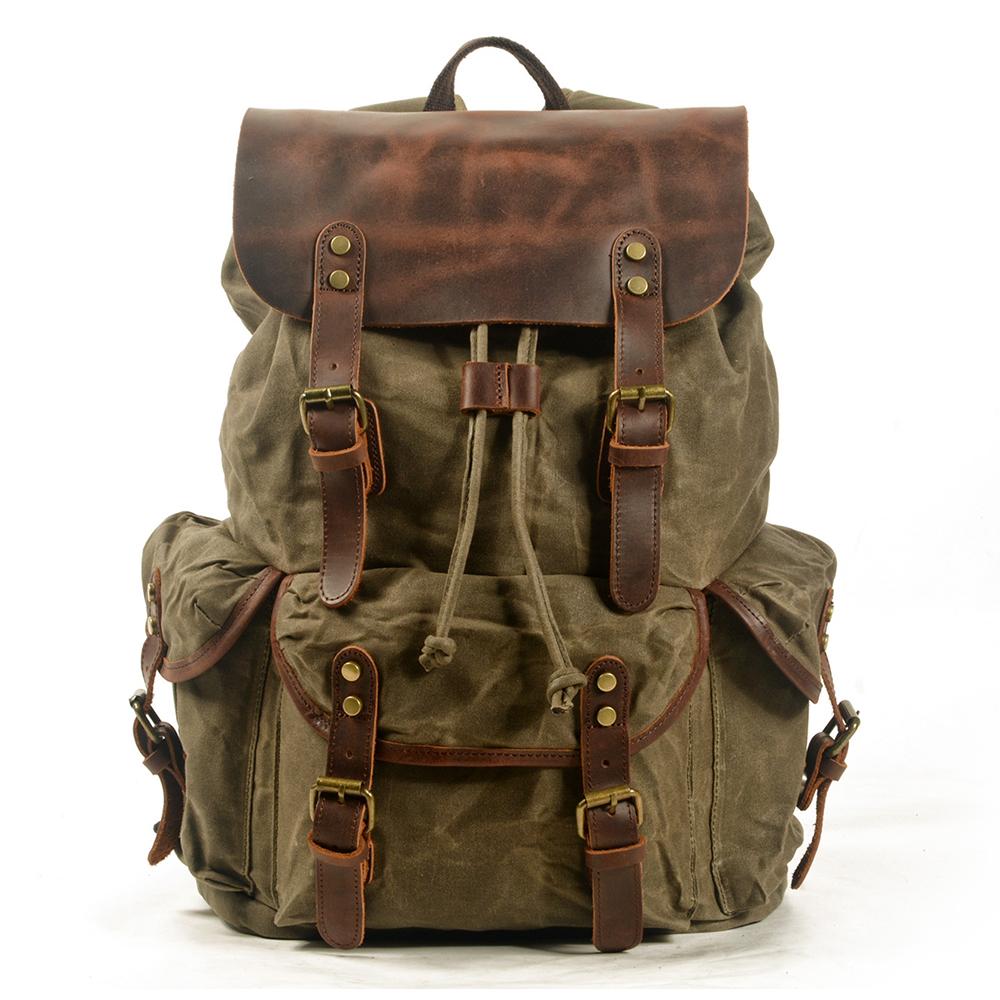 Kyle - Canvas & Leather Backpack