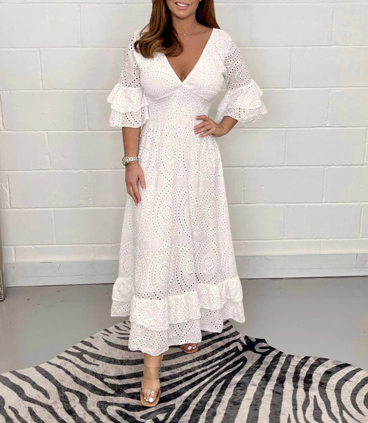 Cassandra - Robe Avec Manches A Volants 1 + 1 GRATUIT