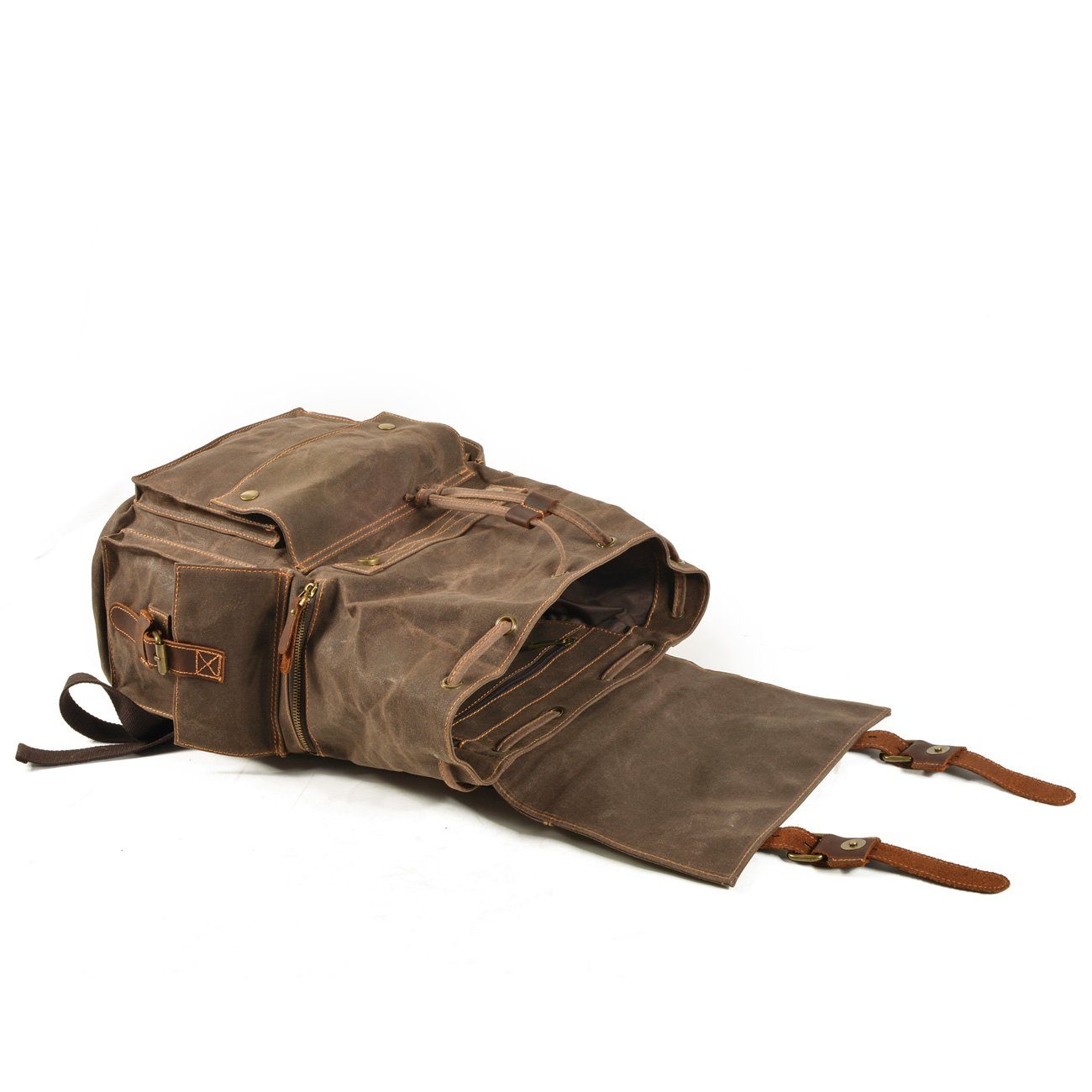 Anthony - Canvas Hiking Backpack with Drawstring Closure